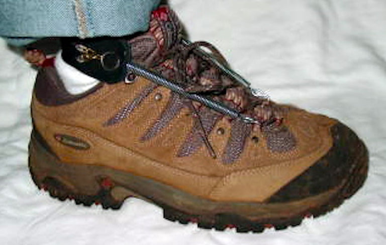 Chris wearing Freedom Walk AFO Free Flex Drop Foot Brace with a brown hiking shoe