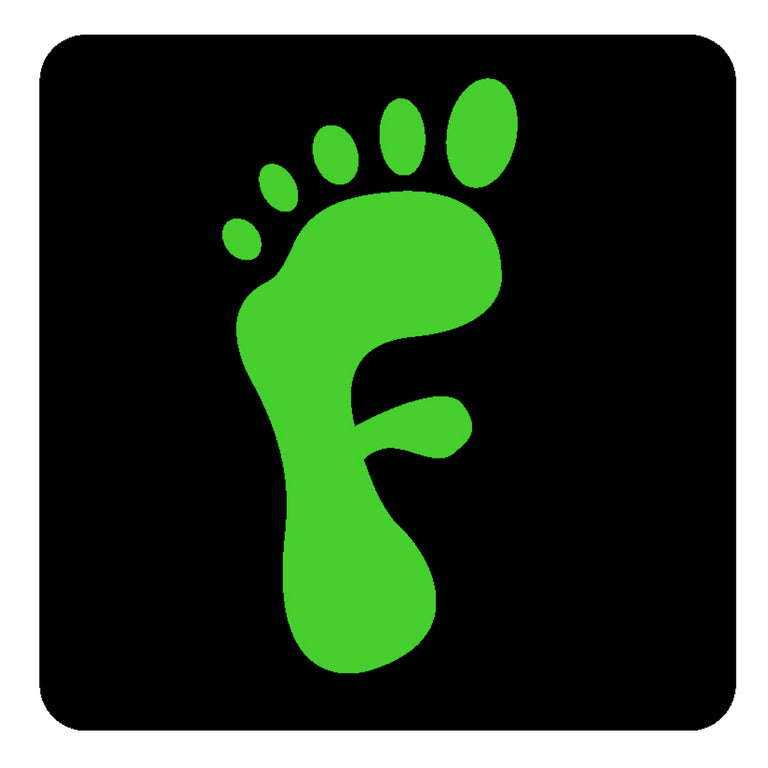 Freedom Walk AFO Free Flex Drop Foot Braces Logo of a Green Foot in the form of the letter F with black square fill around foot