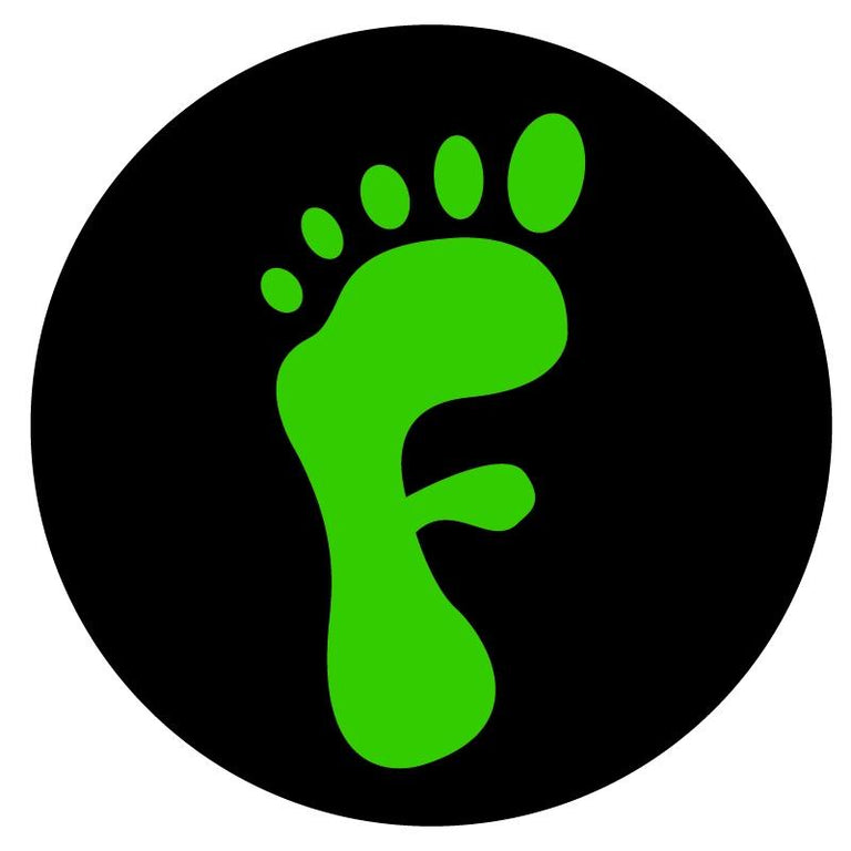 Freedom Walk AFO Free Flex Drop Foot Braces Logo of a Green Foot in the form of the letter F with black circular fill around foot